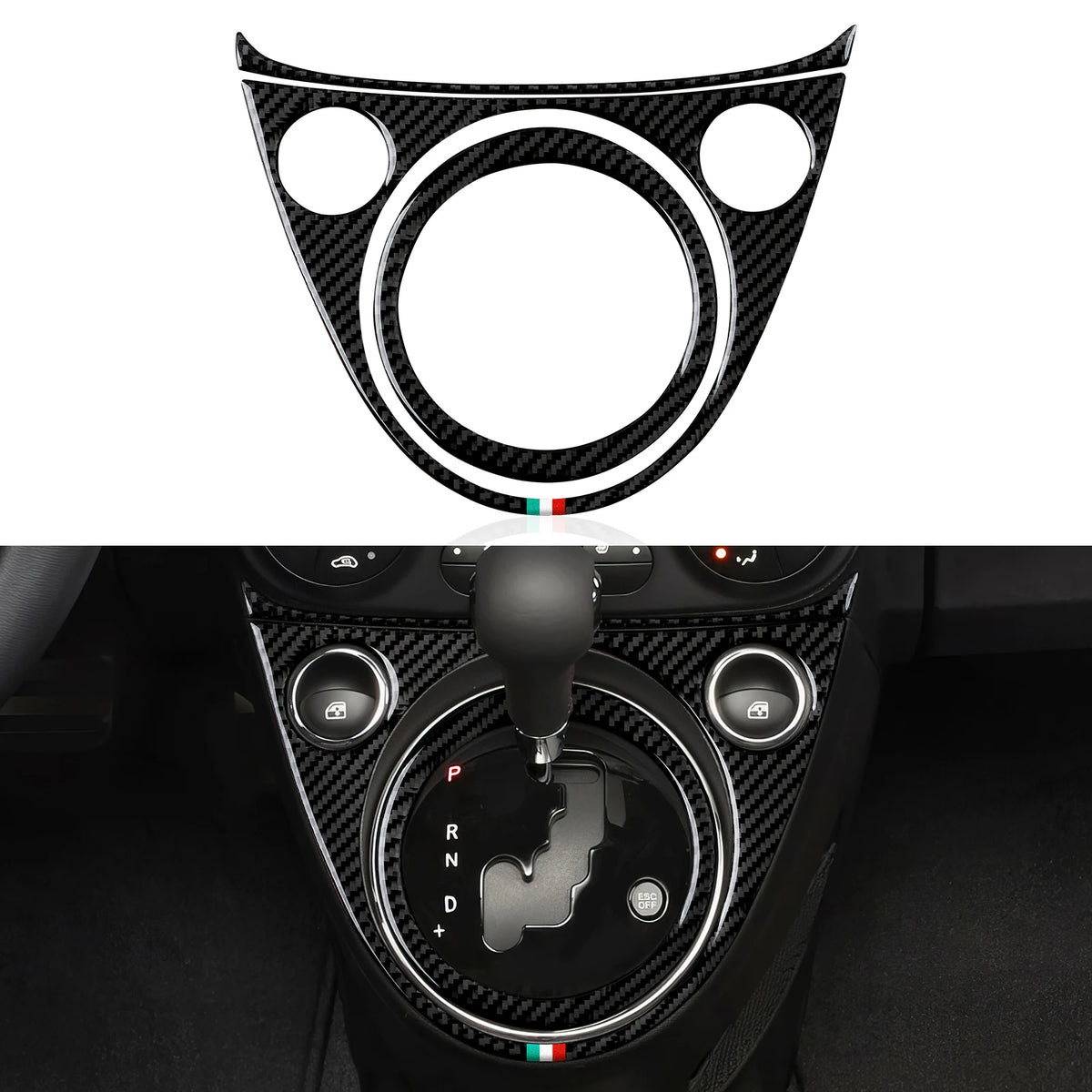 Car Center Console Gear Shift Panel Trim Accessories For Fiat Abarth 500 500C 500e 595C 695 C Carbon Fiber Interior Sticker.