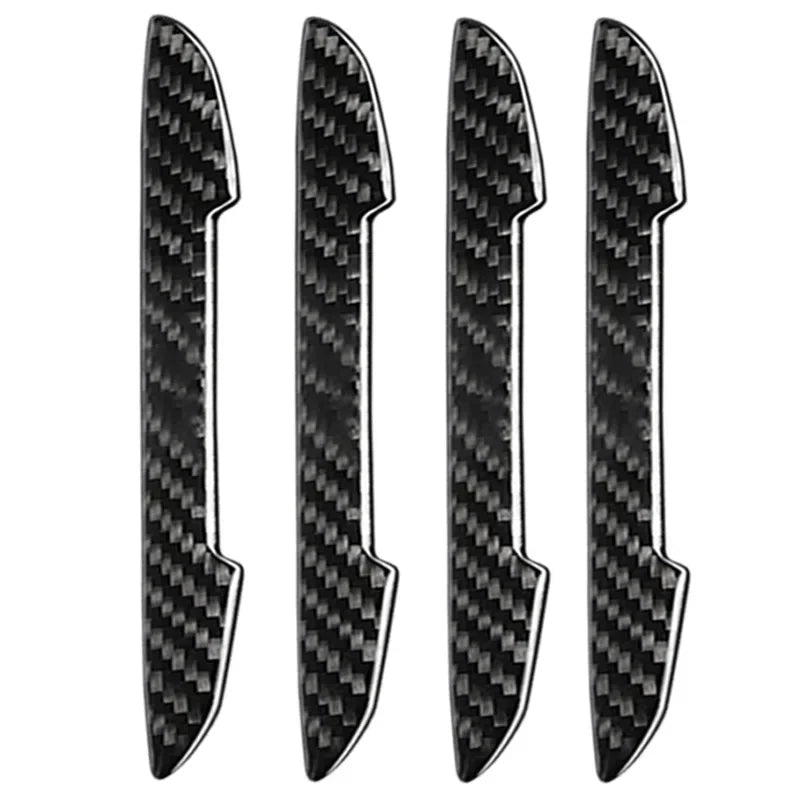 4/8pcs Car Door Protective Sticker Strip Carbon Fiber Look Anti-Collision Protector Car Door Edg Scratch-resistant Stickers