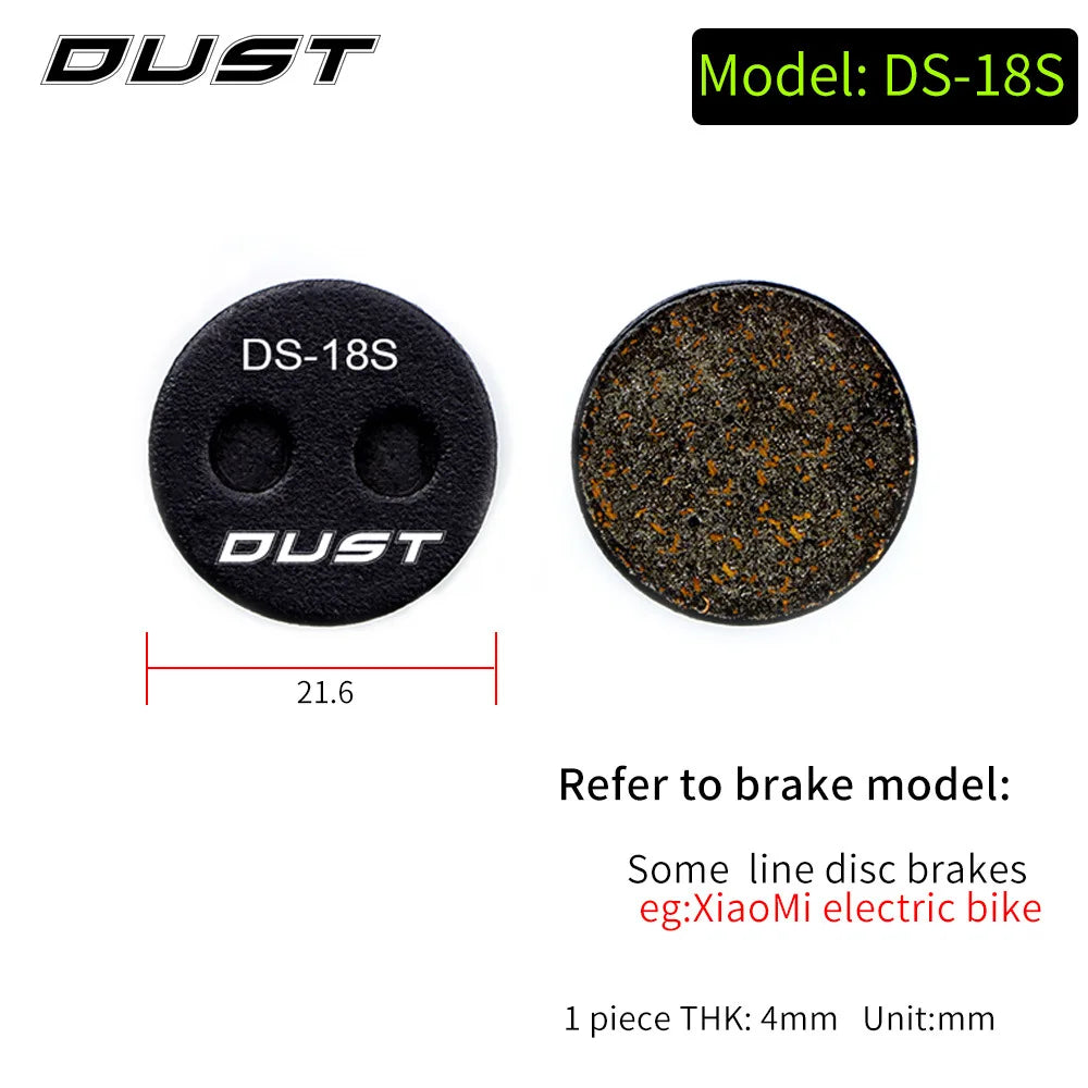 DUST 1Pair Semi-Metal Bicycle Hydraulic Disc Brake Pad MTB Mountain Bike Parts for SHIMANO XT XTR M315 SRAM Avid BB5 BB7 E1 E3