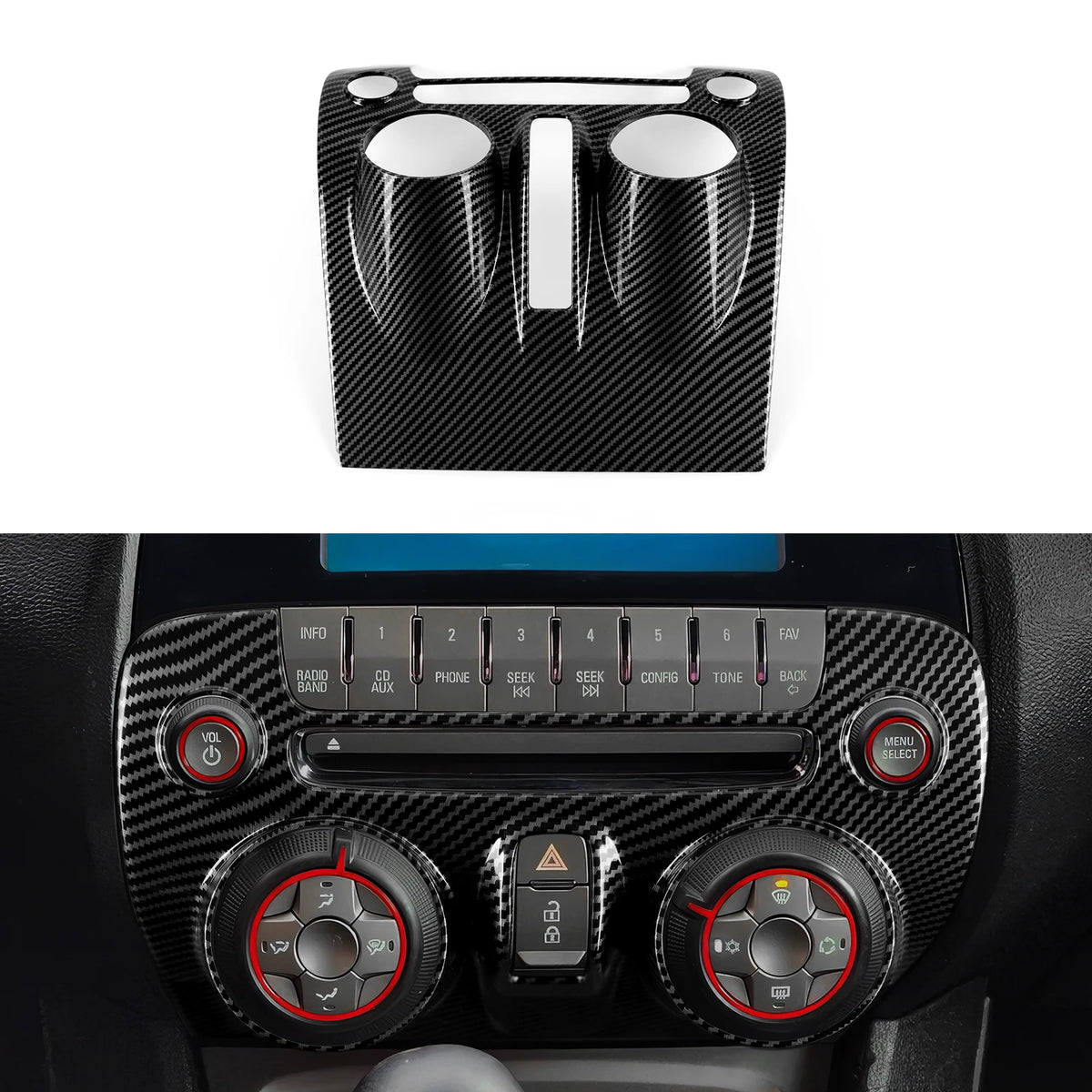 ABS Trim Car Center Console Gear Shift Panel Cover Carbon Fi