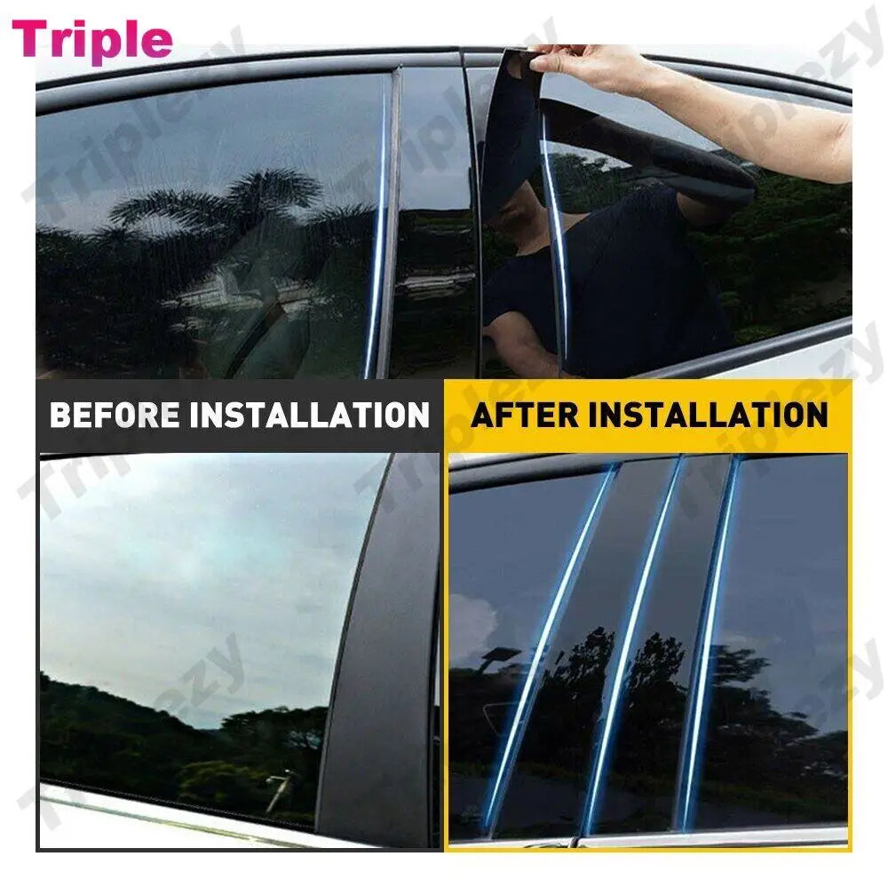 For Honda CRV CR-V Gen 4th 2012-2016 6Pcs Glossy Black/Chrom