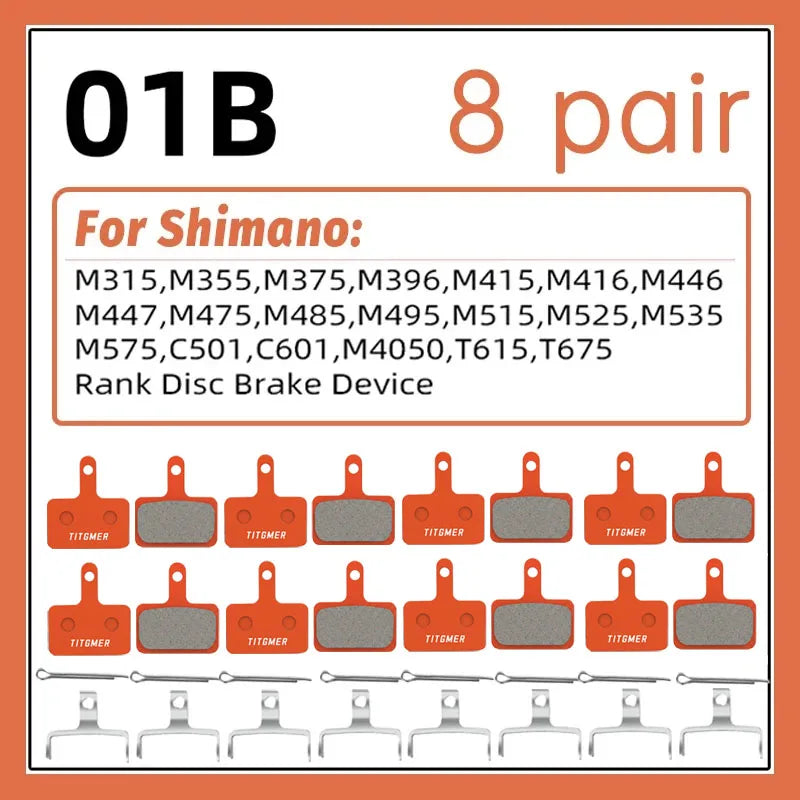 Resin Disc Brake Pads for Shimano B01s B05s MT200 M315 Mt410 M445 M446 M395 Mt400 M375 B03s Road Mountain Mtb Bike Brake Pads
