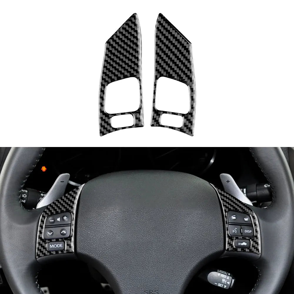 Real Soft Carbon Fiber Sticker For Lexus IS250 300 350C 2006 2007 2008 2009 2010 2011 2012 Steering Wheel Button Switch Trim Car