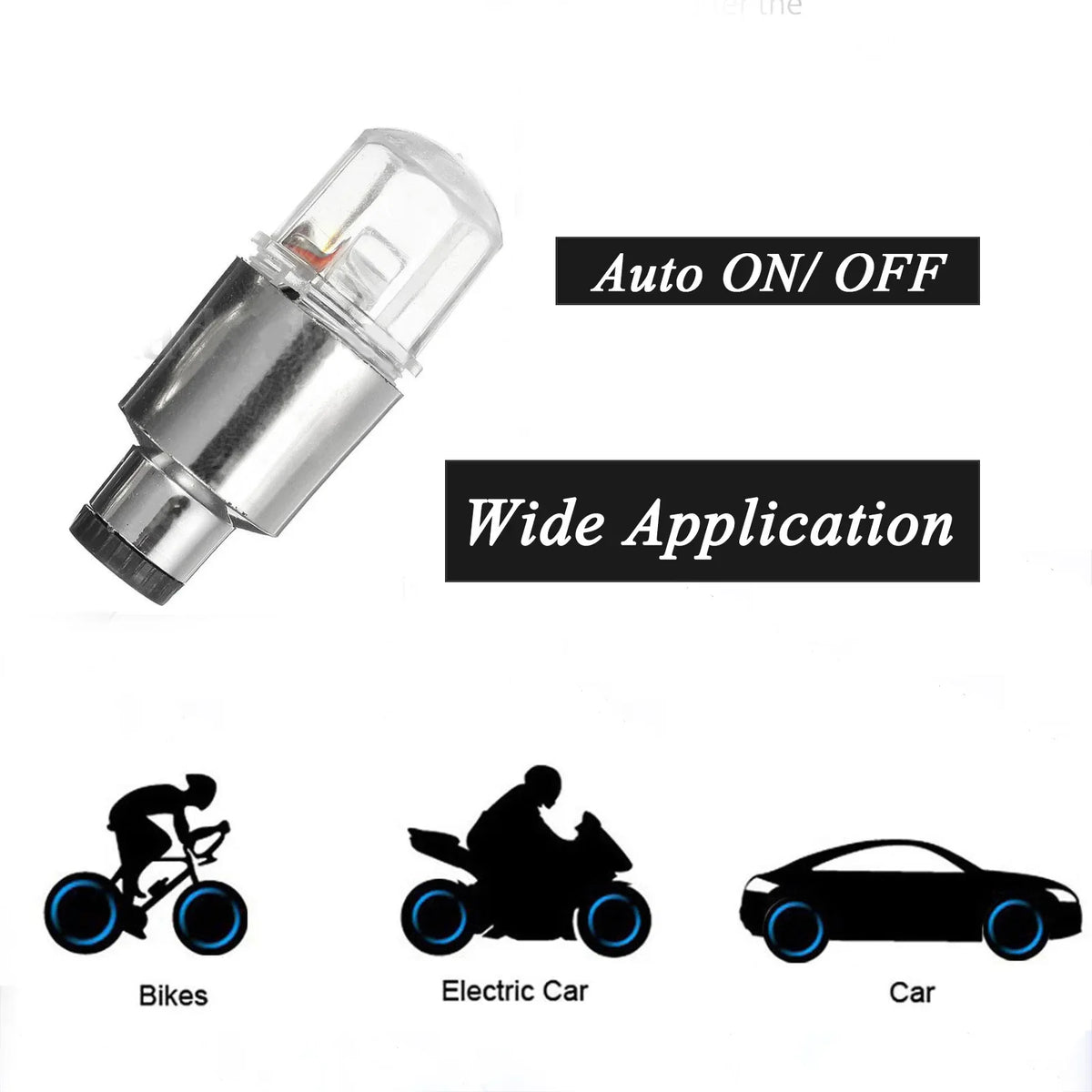 2/4Pcs Car Hub Ambient Light Bicycle LED Tire Lights Univers