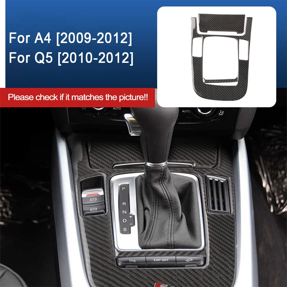 For Audi A4 B8 A5 Q5 2009-2018 Interior Accessories Carbon Fiber Car Console Gear Shift Panel Decoration Cover Trim Sticker