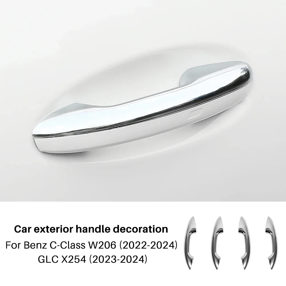 Abs Carbon Fiber Door Handle Trim Cover for Mercedes Benz GLC X254 C Class W206 S206 2022 2023 2024 Car Exterior Accessories