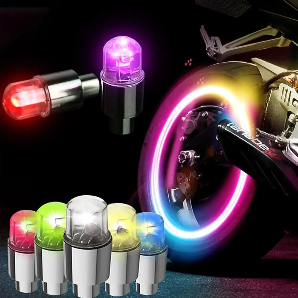 2/4Pcs Car Hub Ambient Light Bicycle LED Tire Lights Univers