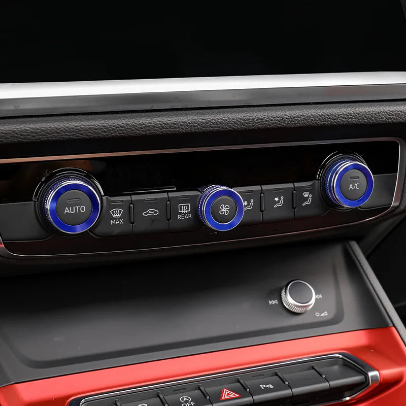 Dashboard AC Control Switch Knob Decoration Ring Metal Trim 