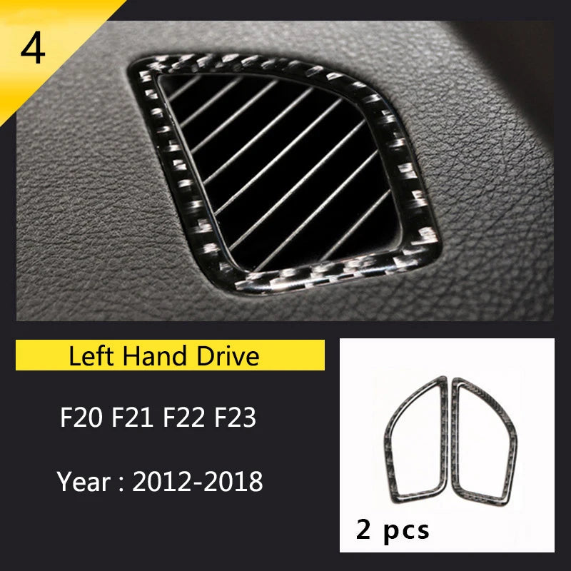 For BMW 1 2 Series F20 F21 F22 F23 Carbon Fiber Car Control CD Panel Cover Trim Air Conditioning Outlet Frame Decoration Sticker