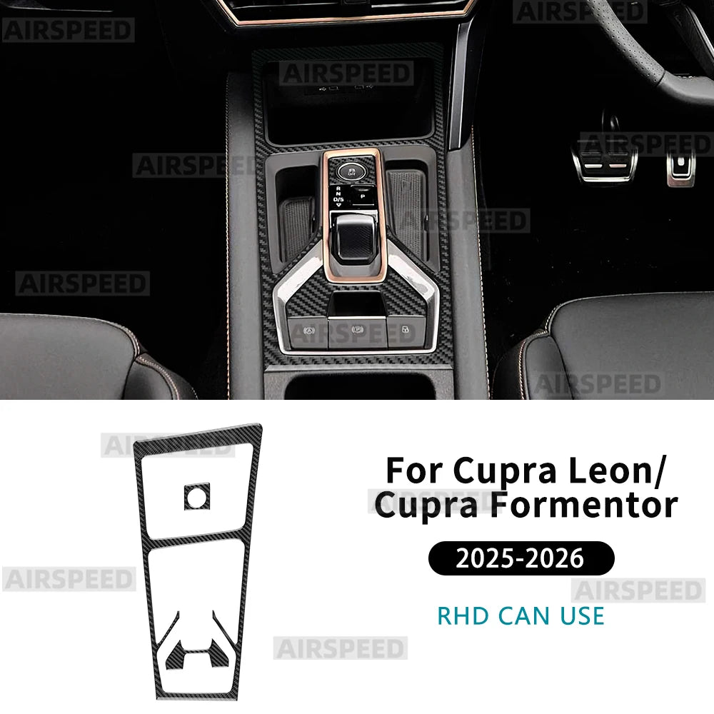 Soft Carbon Fiber Sticker For Cupra Leon/Cupra Formentor 2025 2026 LHD RHD Automatic Car Central Control Gear Panel Shift Trim