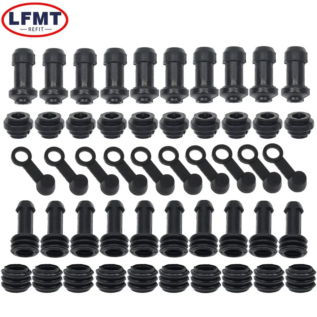 10 sets Motorcycle Scooter Brake Upper Lower Pump Caliper Shock Absorber Sleeve Dust Cover Rubber Disc Waterproof Cap Universal