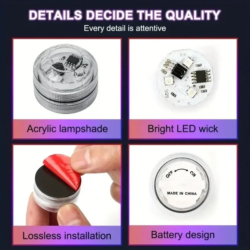 Wireless Adhesive LED Car Interior Ambient Light Remote Cont