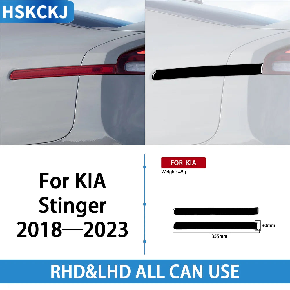 For Kia Stinger 2018-2023 Carbon Fiber Rear Light Emblems Side Lamp Stripes Trim Car Decoration Retrofitting Accessories Sticker