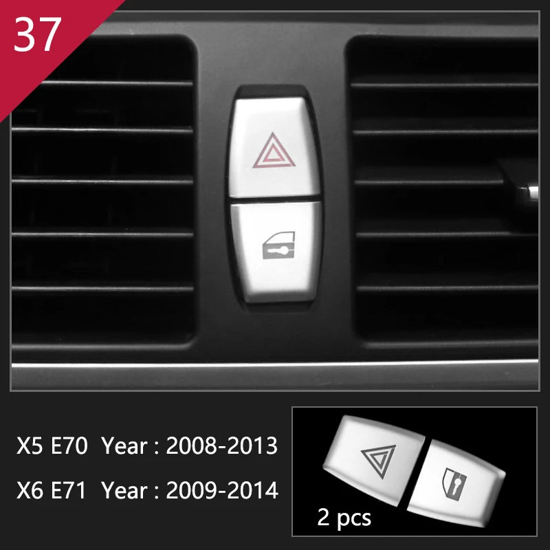 For BMW X5 X6 E70 E71 Accessories Car Interior Air Conditioning CD Console Panel Cover Decoration Trim Carbon Fiber Car Styling