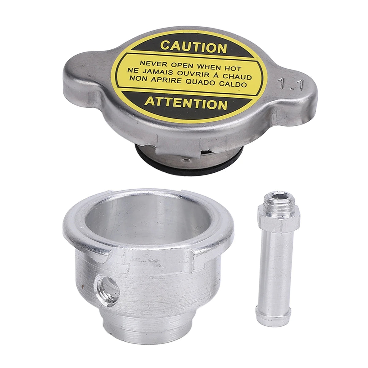 Weld On Radiator Coolant Filler Neck With 1.1Bar Radiator Cap 30mm High Performance Cooling System for Most Cars