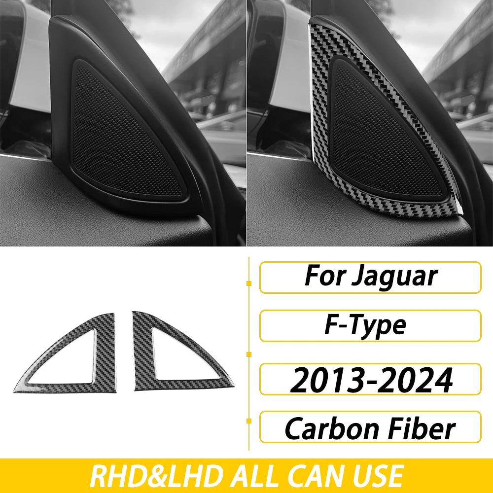 For Jaguar F-TYPE 2013-2024 Carbon Fiber Center Console Gear Shift Dashboard Air Vent Panel Trim Set Car Accessories Sticker