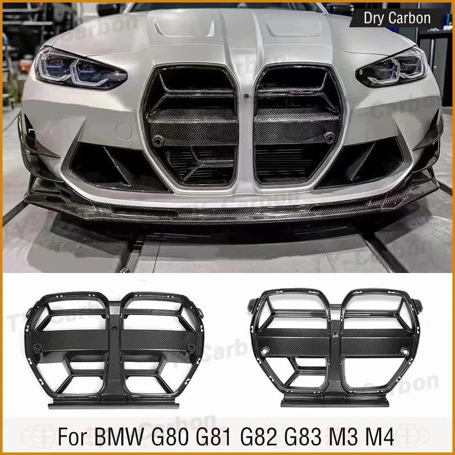 Dry Carbon Fiber Car Front Bumper Grilles CSL Style For BMW 