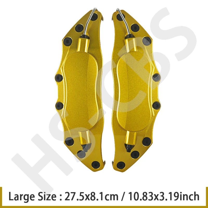 2/4Pcs L/M Metal Car Brake Caliper Cover Stickers Brake Disc Anti Dust Cover Protective Shell Wheel Auto Styling Accessories