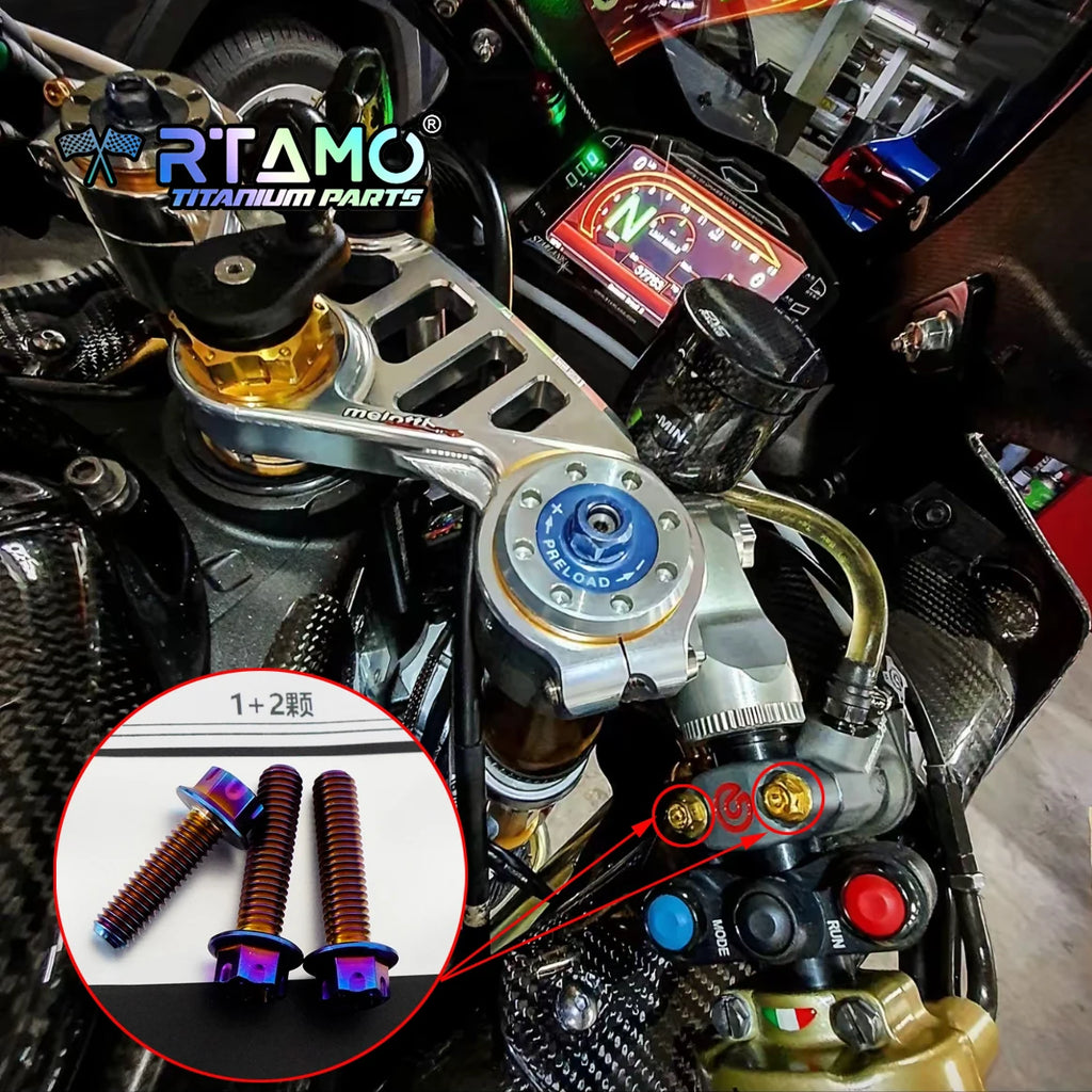 RTAMO Titanium Alloy Bolts for Yamaha YZF-R1 Front Caliper A