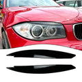 2pcs Car Headlight Eye Lid Covers Black Trim ABS Carbon Fibe