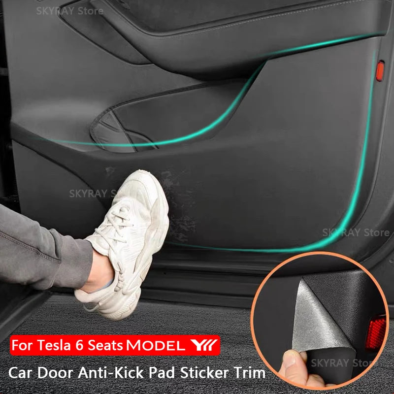 Car Door Anti-Kick Pad For Tesla Model YL 6-Seater Leather S