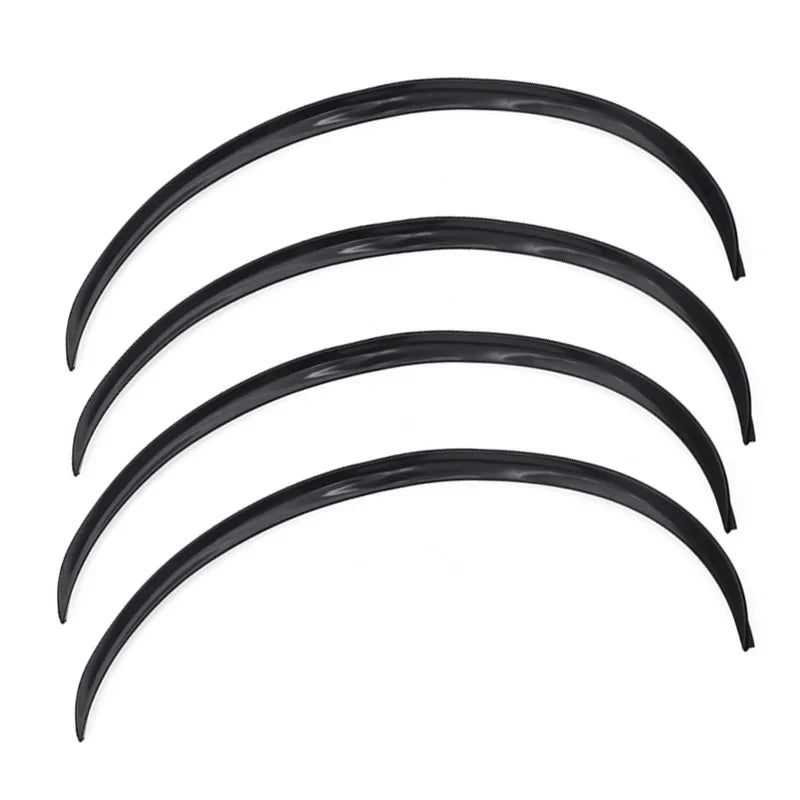 2/4pcs Universal Car Truck Black/ Carbon Fiber Body Kit trim Fender Flare Rubber Wheel Eyebrow anti-scratch Strip lip Stickers