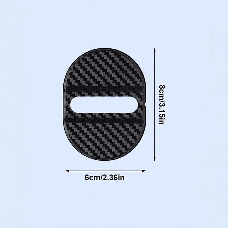4PCS Carbon Fiber Car Door Lock Cover Universal Anti Rust Wa