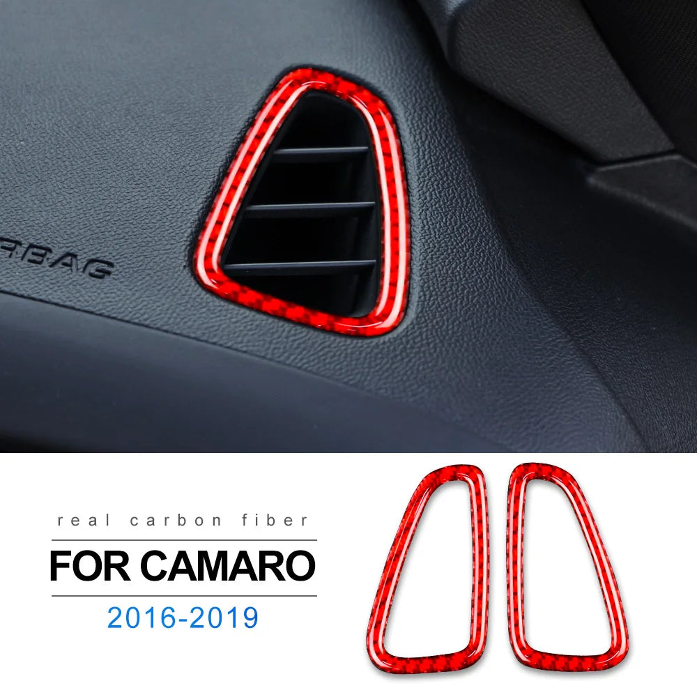 Real Carbon Fiber for Chevrolet Camaro 2016 2017 2018 2019 2020 2021 2022 2023 Car Interior Trim Red Black Accessories Sticker