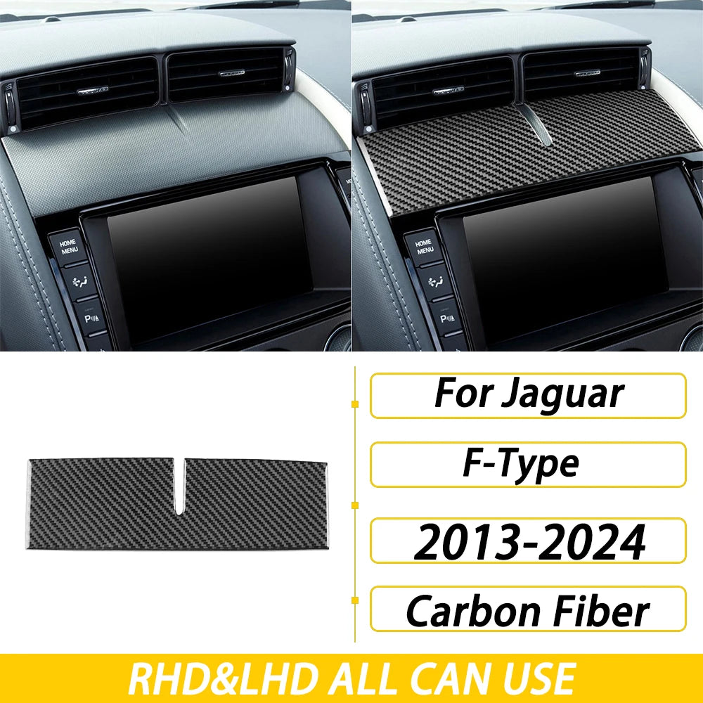 For Jaguar F-TYPE 2013-2024 Carbon Fiber Center Console Gear Shift Dashboard Air Vent Panel Trim Set Car Accessories Sticker