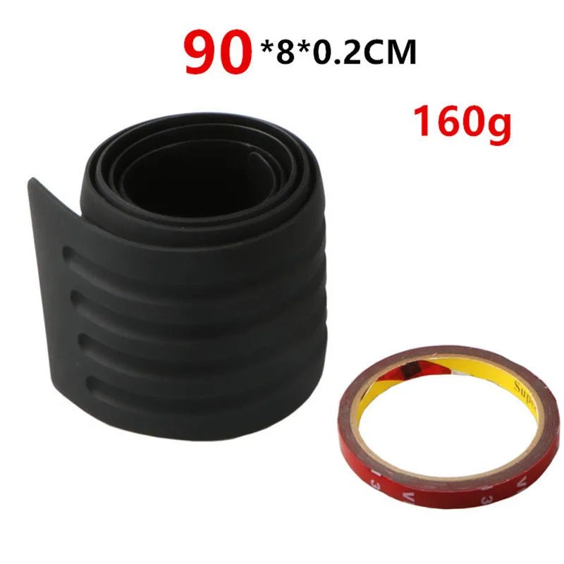 Universal Carbon Fiber Car Trunk Door Guard Strips Sill Plate Protector Rear Bumper Guard Rubber Mouldings Pad Trim Cover Strip