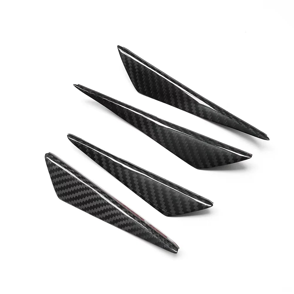 4Pcs Carbon Fiber Car Side Fins Canards Stickers Car Bumper Fin Spoiler Cover Trim For LEXUS IS200T IS250 IS350 ES300h GS350