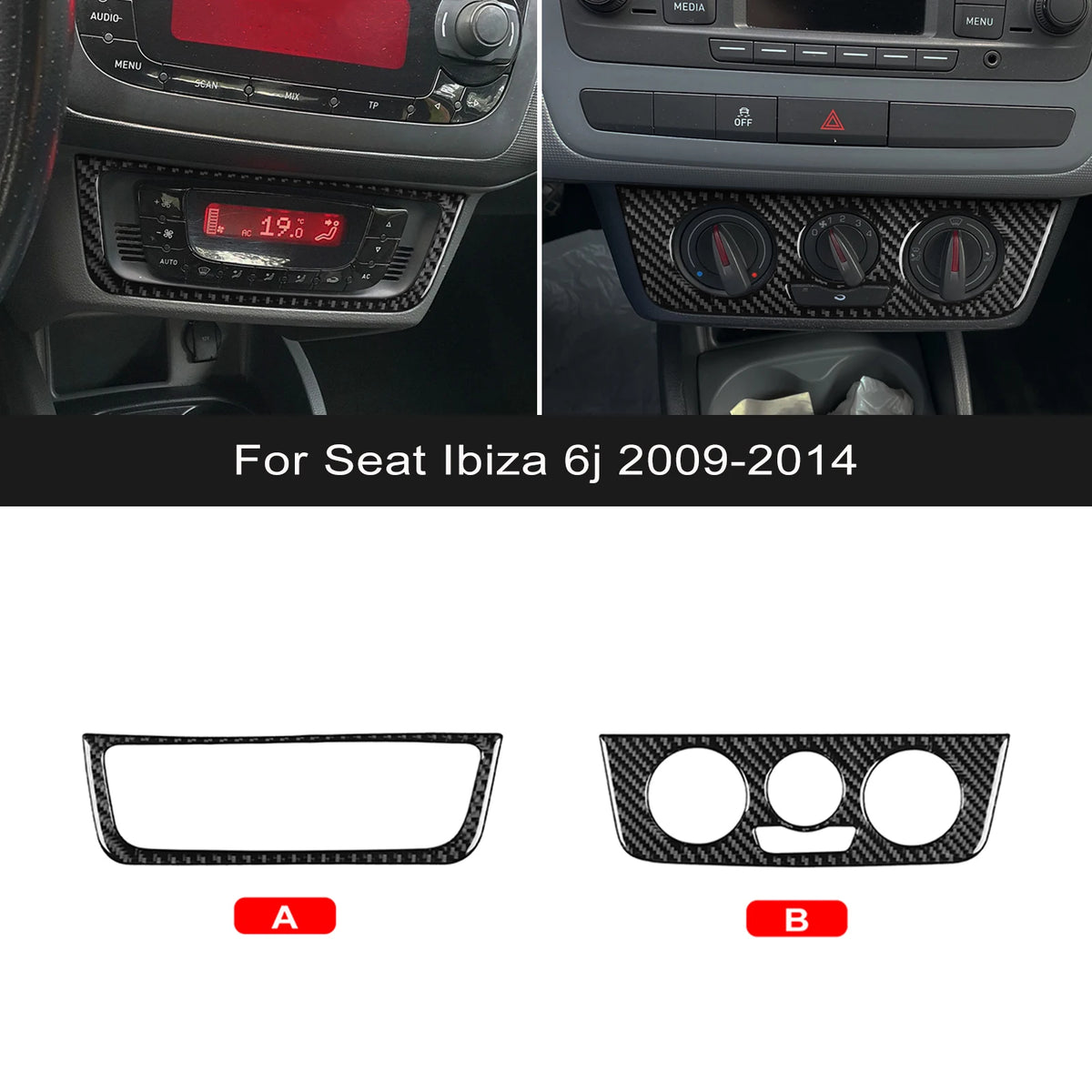 Soft Carbon Fiber Sticker For Seat Ibiza 6j 2009 2010 2011 2