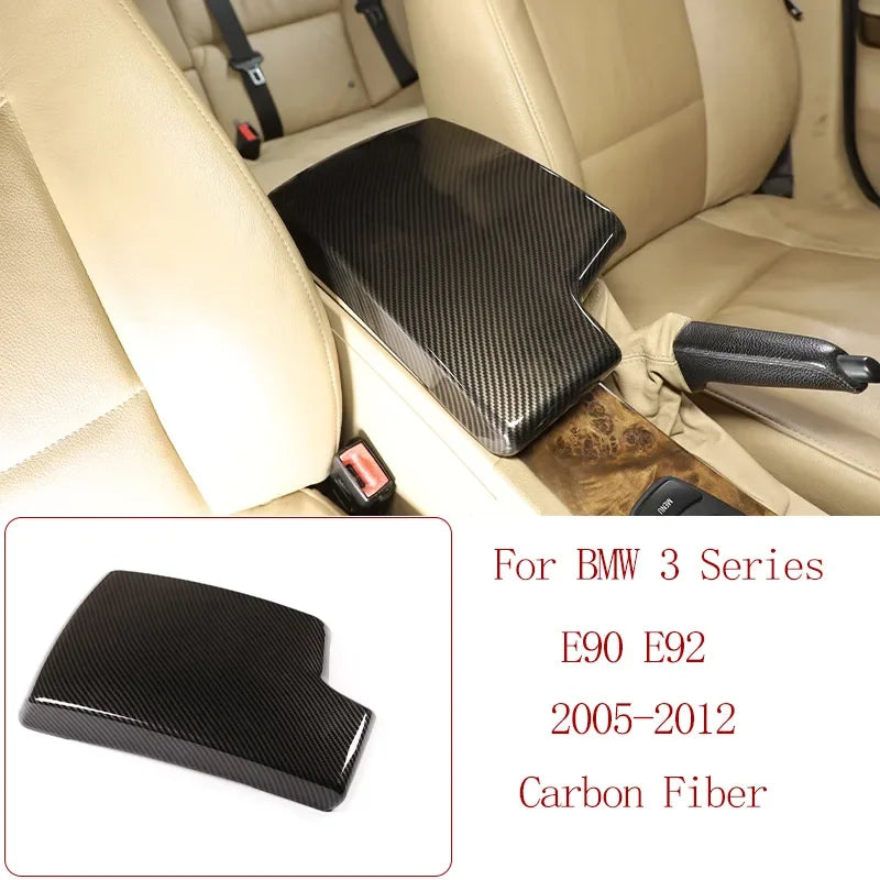 For BMW 3 Series E90 2005-2012 Car Carbon Fiber Interior Decoration Cover Stickers Dashboard Console Gear Shift Door Handle Trim