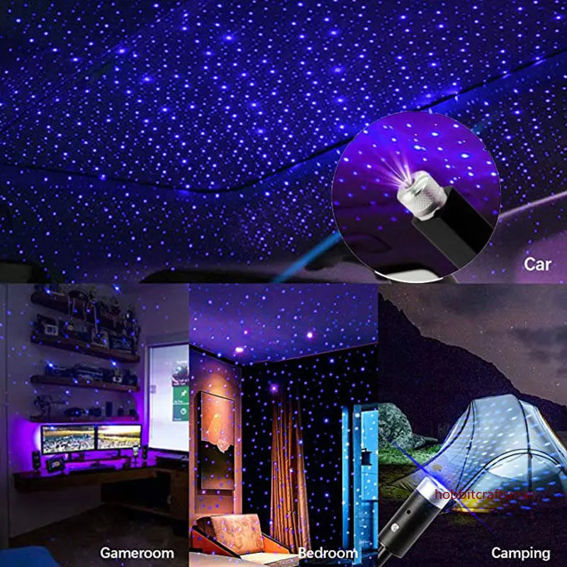 Mini LED Car Roof Star Night Light Projector Atmosphere Gala