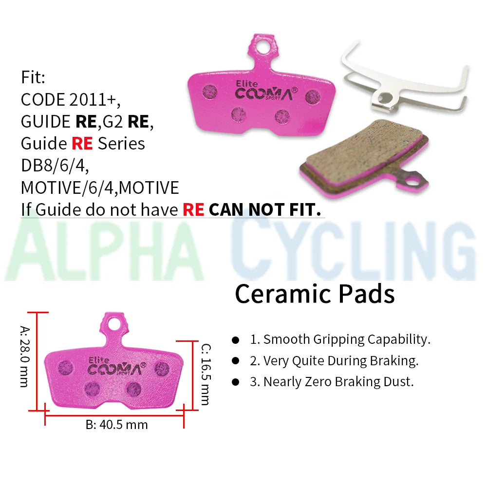 4 Pairs Ceramic Bicycle Disc Brake Pads for SRAM Motive DB8/