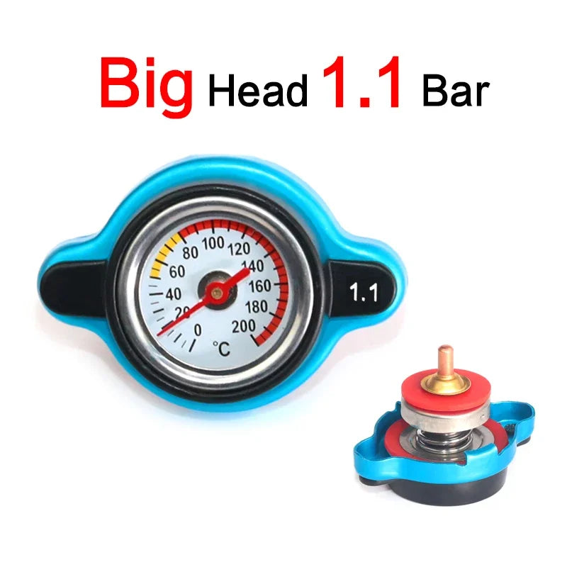 Heat radiator cap D1 water tank cap water temperature gauge with practical safety device 0.9 bar / 1.1 bar / 1.3 bar