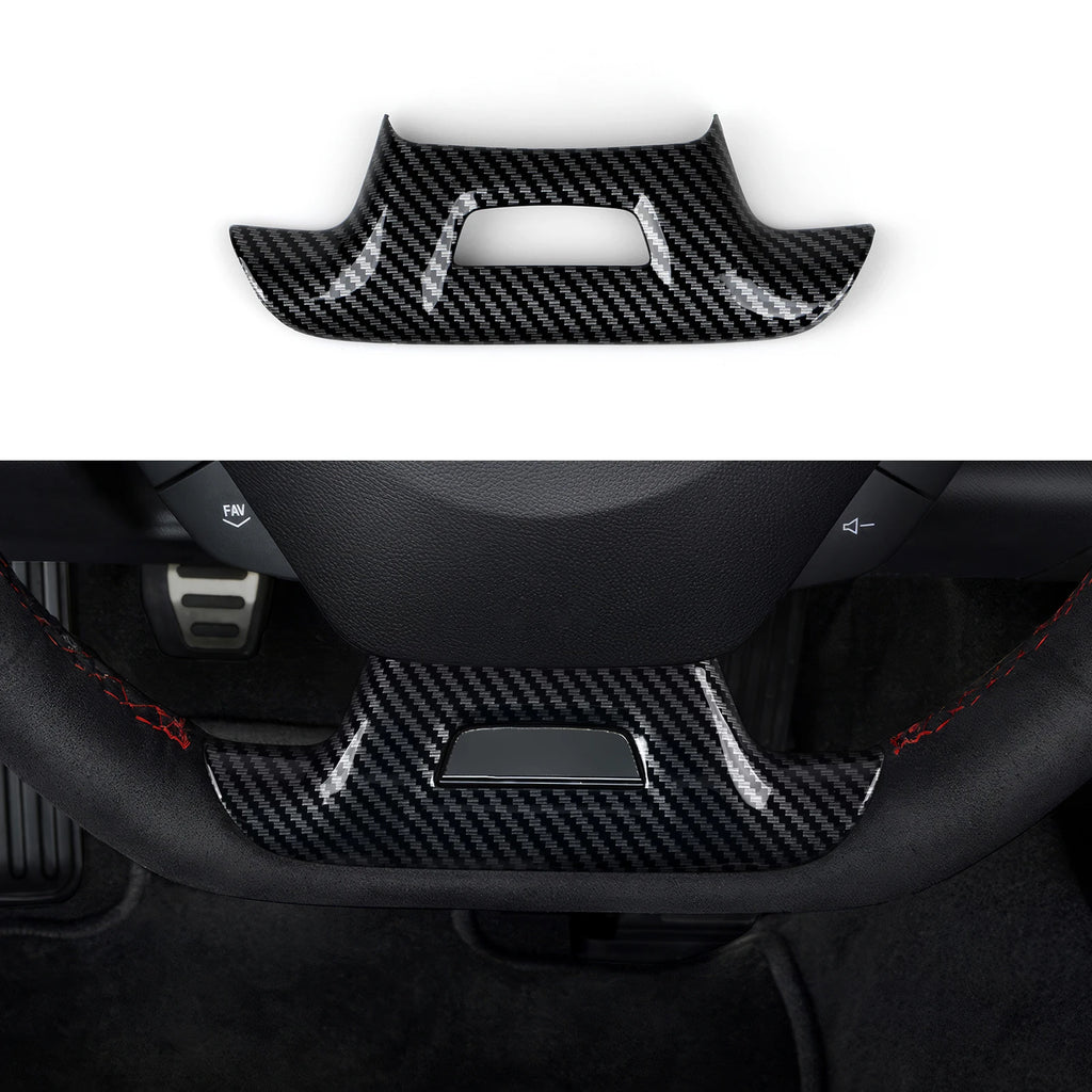 ABS Trim Car Steering Wheel Button Panel Cover Carbon Fiber 