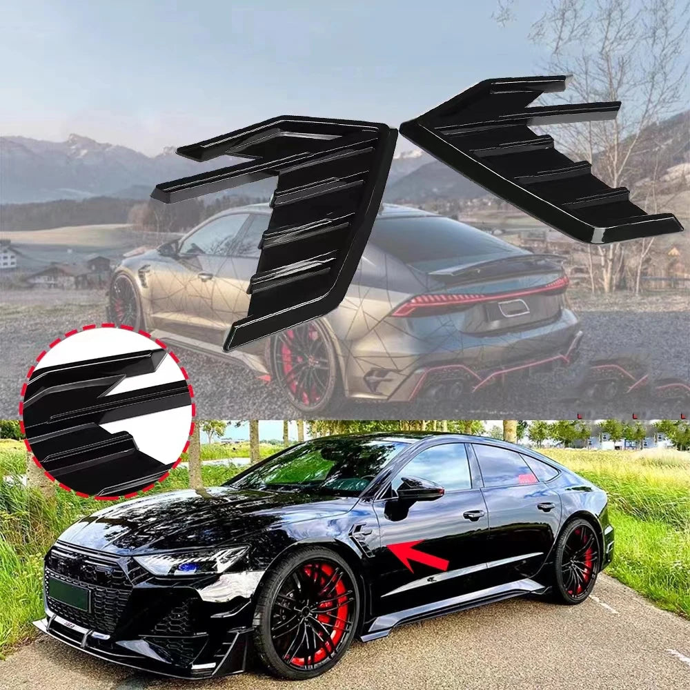 2pcs Universal Car Air Flow Fender Hood Intake Vent Cover Tr