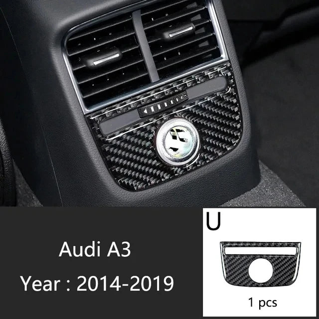 Carbon Fiber For Audi A3 8V S3 Car Interior Gearshift Air Conditioning CD Panel Door Armrest Cover Trim Stickers Accessories
