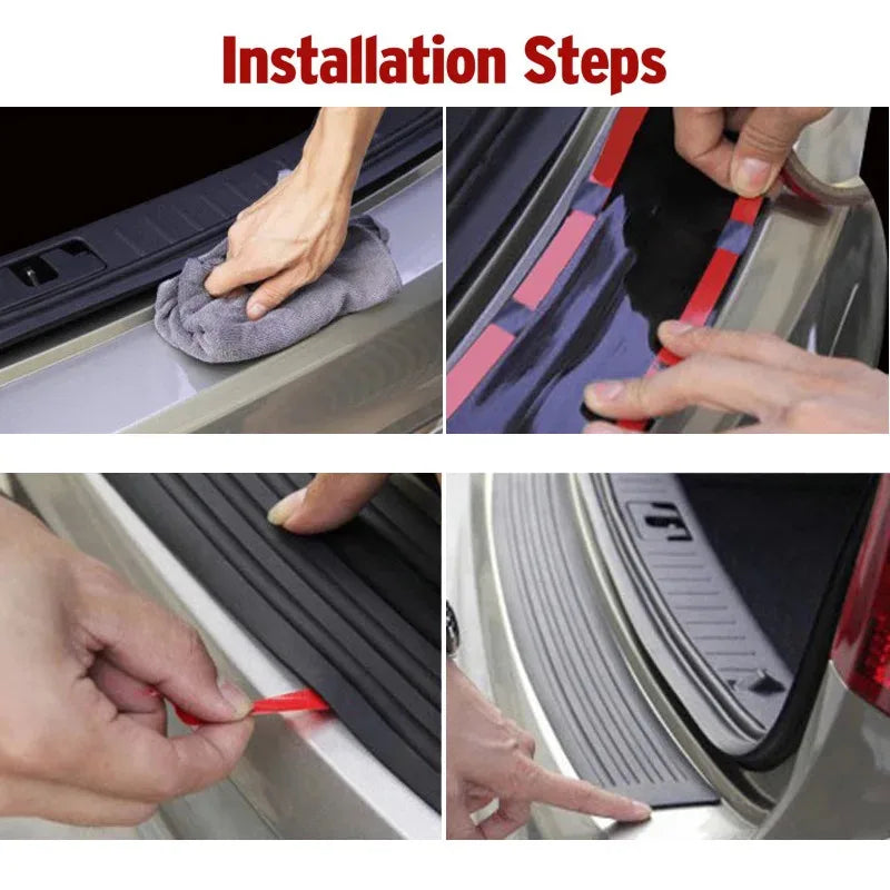 Carbon Fiber Universal Car Trunk Door Guard Strips Sill Plat