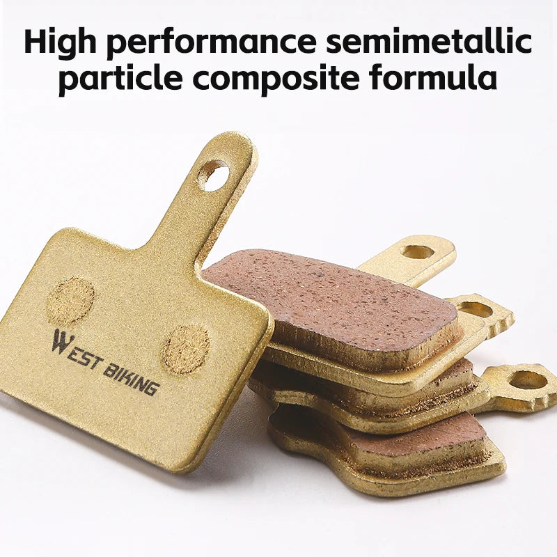 WEST BIKING Bike Brake Pads Copper Semimetal For SHIMANO MT2