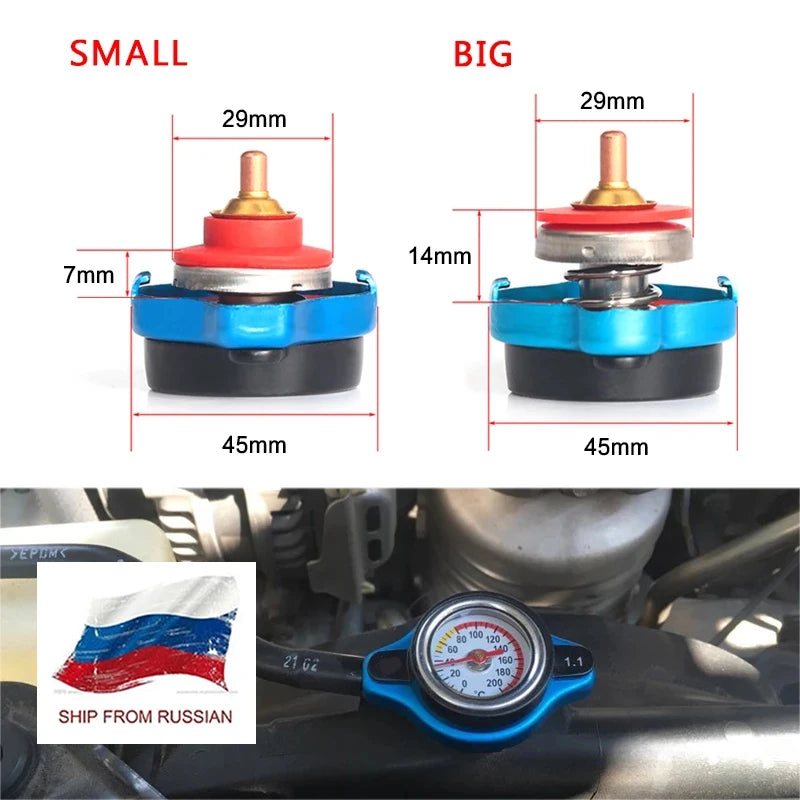 Car Motorcycle Styling Thermo Radiator Cap Tank Cover Water 