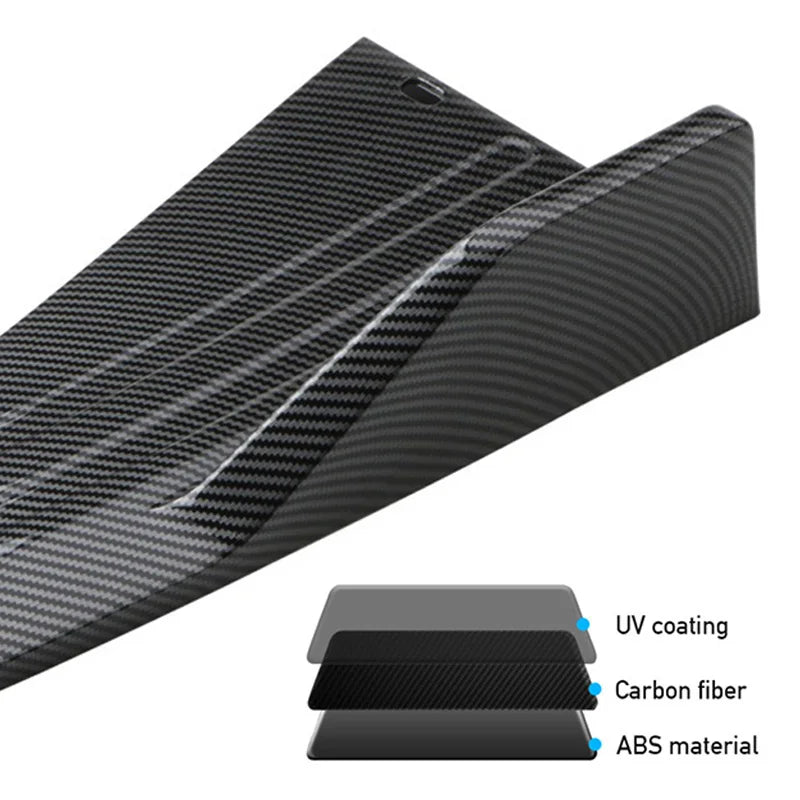 Pair Universal Car Rear Bumper Spoiler Lip Carbon Fiber Wing