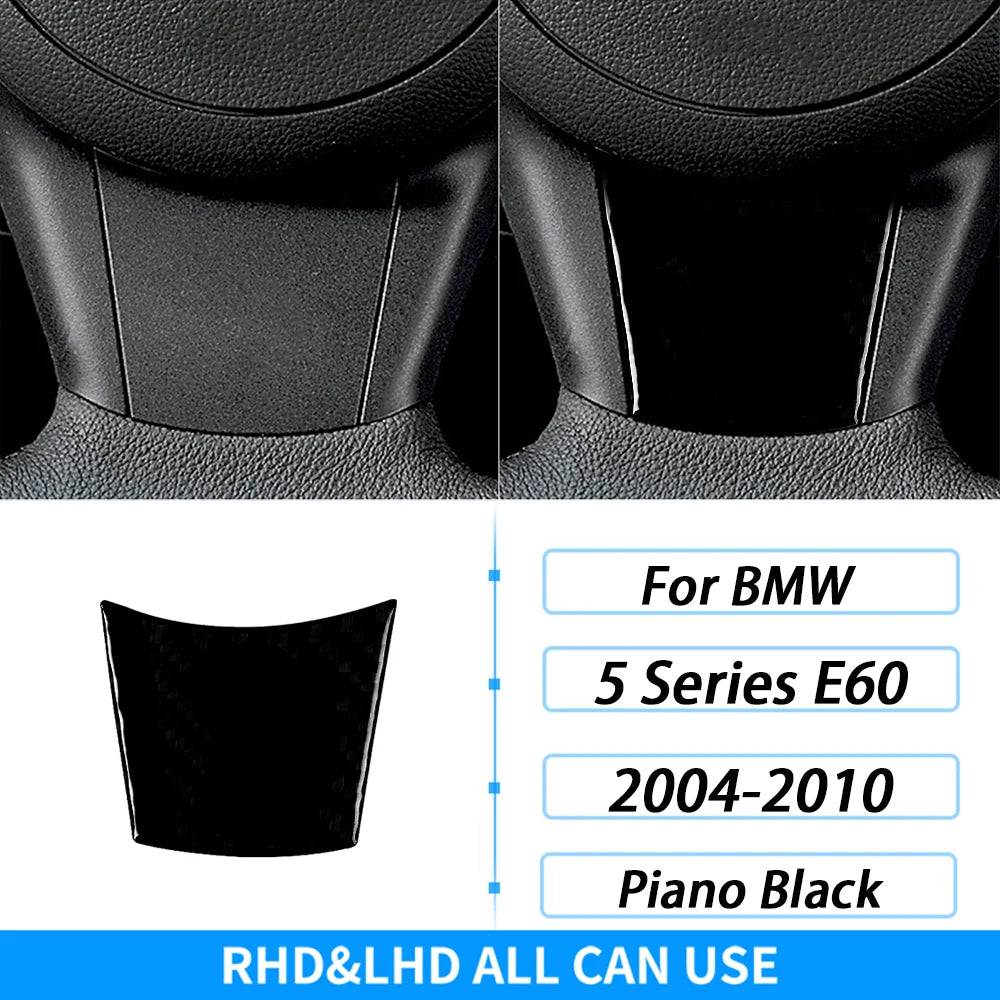 For BMW 5 Series E60 2004-2007 Piano Black Gear Shift Steering Wheel Air Outlet Panel Set Trim Car Interior Accessories Sticker