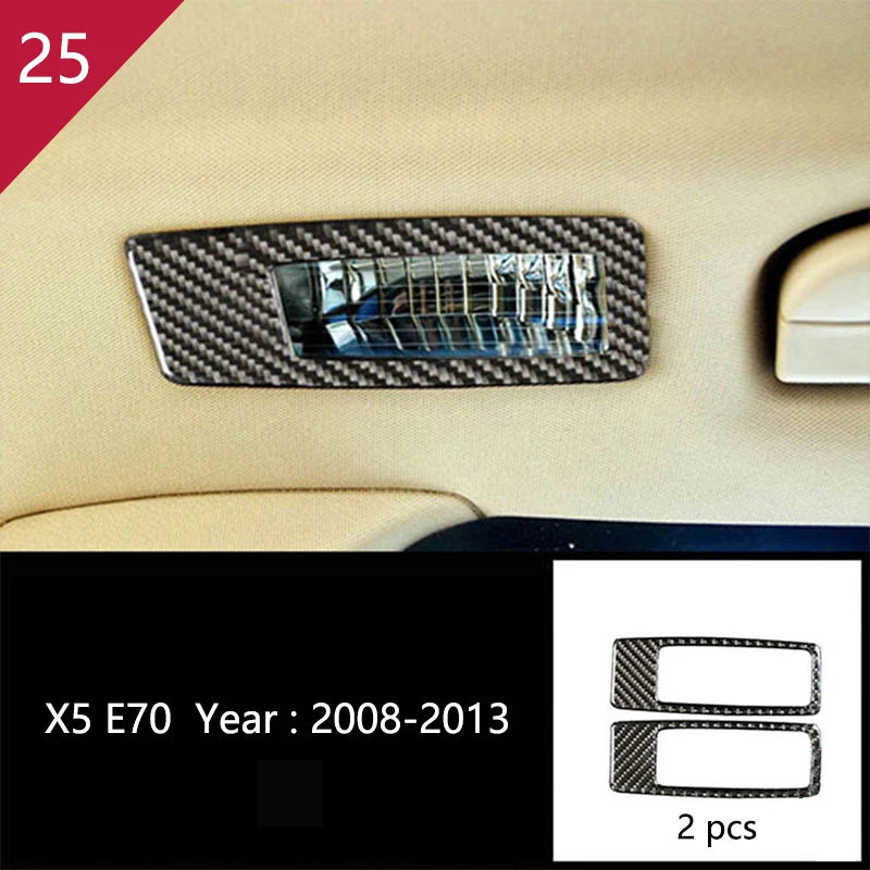 For BMW X5 X6 E70 E71 Accessories Car Interior Air Conditioning CD Console Panel Cover Decoration Trim Carbon Fiber Car Styling