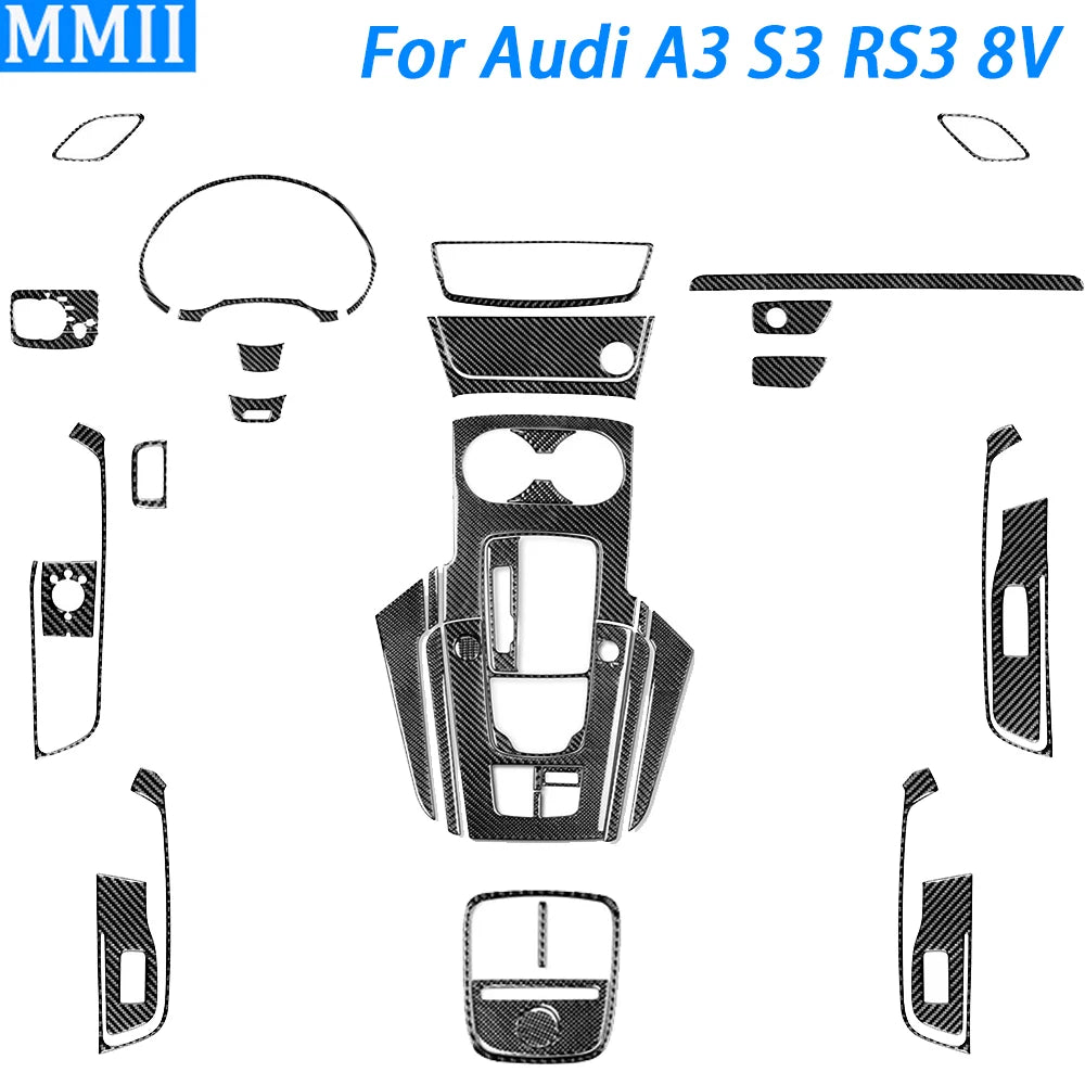 For Audi A3 S3 RS3 8V 2013-2019 Accessories Carbon Fiber Cen