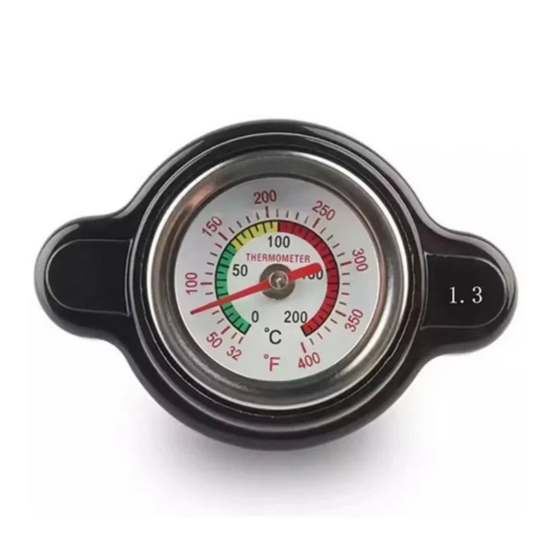 1.8 Bar High Pressure Radiator Cap 25.6Psi With Temperature Gauge For Honda Yamaha Kawasaki Suzuki Polaris Ranger Motorcycle ATV