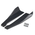 35/48cm Universal Fit Car Spoiler Lateral Bumper Rear Side Skirt Lip Rocker Wings Carbon Fiber Glossy Black Protection Trims