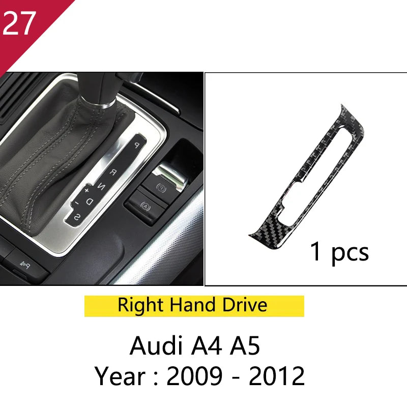 For Audi A4 S4 RS4 B8 8K A5 S5 RS5 8T 8F Car Carbon Fiber Window Door Panel Strips Cover Protective Trim Sticker Accessories