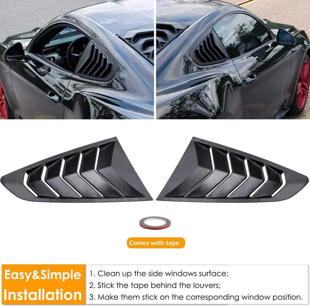 For Ford Mustang 2015-2020 Car Rear Louver Window Side Shutt